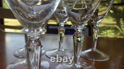 Vintage Morgantown Rose tall wine Glasses Stems etched Rose 6 6 oz stems