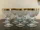 Vintage Moser Czech Cut Crystal Wine Glasses with Gold Rim Set of 11