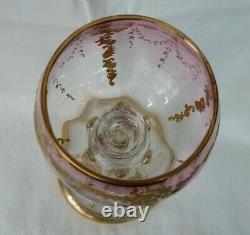 Vintage Moser Glass Gilt Crystal Wine Goblet Rose to Clear