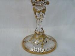 Vintage Moser Glass Gilt Crystal Wine Goblet Rose to Clear