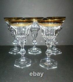 Vintage Moser Gold Encrusted Diplomate Water Goblet Wine Glass 7 3/8 RARE