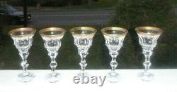 Vintage Moser Gold Encrusted Diplomate Water Goblet Wine Glass 7 3/8 RARE