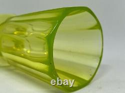 Vintage Moser Wine Glass/Vase In Uranium Vaseline Karlsbad Glass