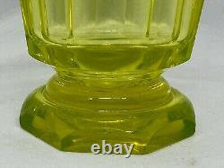 Vintage Moser Wine Glass/Vase In Uranium Vaseline Karlsbad Glass