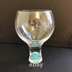 Vintage Multi Color Bubble Stem Cocktail Claret Wine Glasses 5 3/8H Set of 5