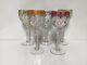Vintage Multicolor Clear Cut Wine Glass Goblet For Gift Set of 5