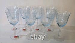 Vintage NAVARRE BLUE Large CLaret Wine 6 3/8 SET of 8