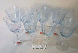 Vintage NAVARRE BLUE Large CLaret Wine 6 3/8 SET of 8