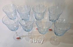 Vintage NAVARRE BLUE Large CLaret Wine 6 3/8 SET of 8