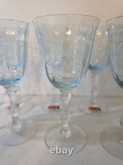 Vintage NAVARRE BLUE Large CLaret Wine 6 3/8 SET of 8