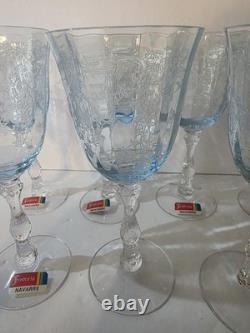 Vintage NAVARRE BLUE Large CLaret Wine 6 3/8 SET of 8