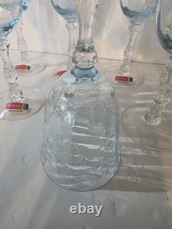 Vintage NAVARRE BLUE Large CLaret Wine 6 3/8 SET of 8