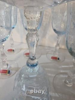 Vintage NAVARRE BLUE Large CLaret Wine 6 3/8 SET of 8