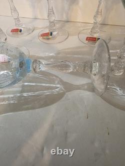Vintage NAVARRE BLUE Large CLaret Wine 6 3/8 SET of 8