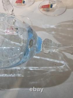 Vintage NAVARRE BLUE Large CLaret Wine 6 3/8 SET of 8