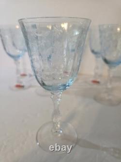 Vintage NAVARRE BLUE Large CLaret Wine 6 3/8 SET of 8