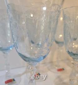 Vintage NAVARRE BLUE Large CLaret Wine 6 3/8 SET of 8