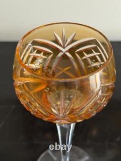 Vintage Nachtmann 124 Collection 6 Cut to Clear Crystal Multicolor Wine Glasses
