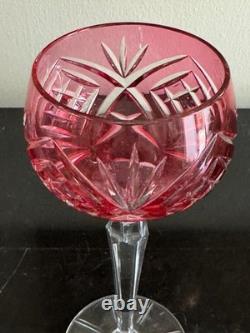 Vintage Nachtmann 124 Collection 6 Cut to Clear Crystal Multicolor Wine Glasses
