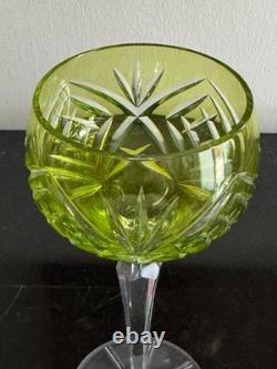 Vintage Nachtmann 124 Collection 6 Cut to Clear Crystal Multicolor Wine Glasses