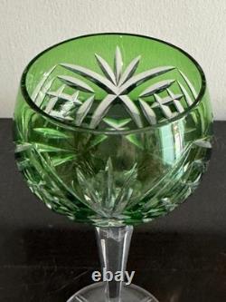 Vintage Nachtmann 124 Collection 6 Cut to Clear Crystal Multicolor Wine Glasses