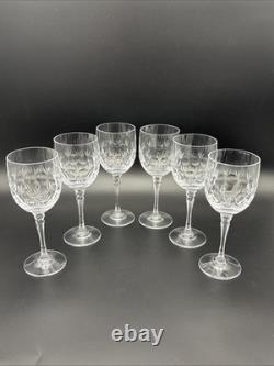 Vintage Nachtmann Bamberg Tall Cut Crystal Wine Glasses Set of 6 7.5 Inches