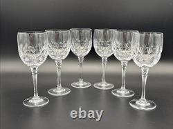 Vintage Nachtmann Bamberg Tall Cut Crystal Wine Glasses Set of 6 7.5 Inches