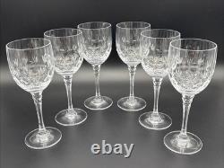 Vintage Nachtmann Bamberg Tall Cut Crystal Wine Glasses Set of 6 8.5 Inches