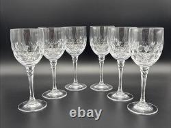 Vintage Nachtmann Bamberg Tall Cut Crystal Wine Glasses Set of 6 8.5 Inches