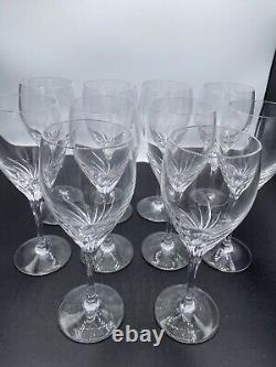 Vintage Nachtmann Crystal Fleurie Set Of 10 White Wine Glasses West Germany