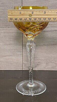 Vintage Nachtmann Traube Amber Tall Hock Wine Glasses 8 1/4 Set Of 6