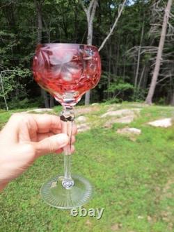 Vintage Nachtmann Traube Wine Hock Crystal Glasses Set Of 6 Rainbow W. Germany