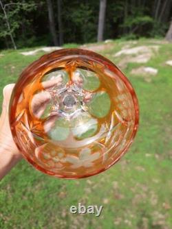 Vintage Nachtmann Traube Wine Hock Crystal Glasses Set Of 6 Rainbow W. Germany