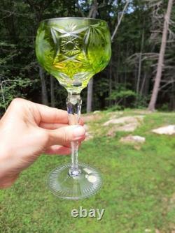 Vintage Nachtmann Traube Wine Hock Crystal Glasses Set Of 6 Rainbow W. Germany