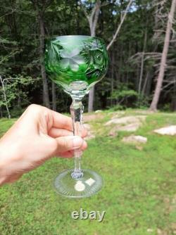 Vintage Nachtmann Traube Wine Hock Crystal Glasses Set Of 6 Rainbow W. Germany