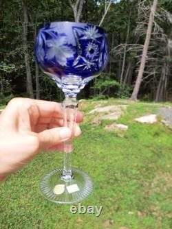 Vintage Nachtmann Traube Wine Hock Crystal Glasses Set Of 6 Rainbow W. Germany