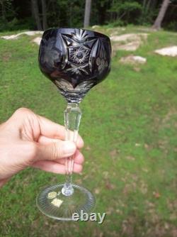 Vintage Nachtmann Traube Wine Hock Crystal Glasses Set Of 6 Rainbow W. Germany