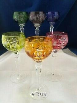 Vintage Nachtmann Traube crystal wine / hock glasses x 6! FREE UK P&P