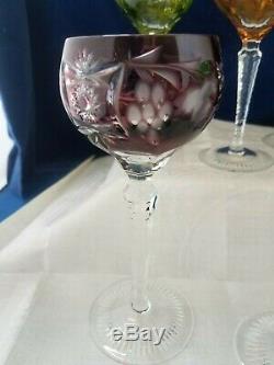 Vintage Nachtmann Traube crystal wine / hock glasses x 6! FREE UK P&P