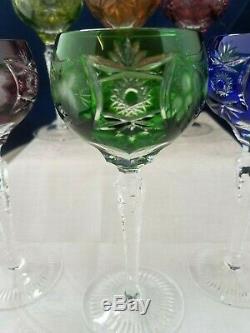 Vintage Nachtmann Traube crystal wine / hock glasses x 6! FREE UK P&P