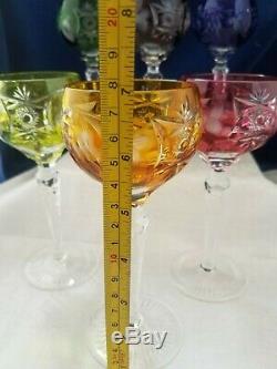 Vintage Nachtmann Traube crystal wine / hock glasses x 6! FREE UK P&P