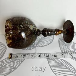 Vintage Neiman Marcus Moss Agate Hortensja Glassworks 5 Wine Glasses Poland