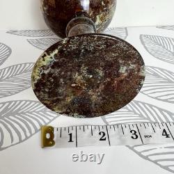 Vintage Neiman Marcus Moss Agate Hortensja Glassworks 5 Wine Glasses Poland