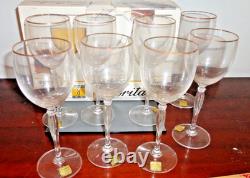Vintage Noritake Allaire Manor Gold Germany Set Of 8 Water Goblets Wine Glasses