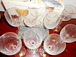 Vintage Noritake Allaire Manor Gold Germany Set Of 8 Water Goblets Wine Glasses