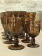 Vintage Noritake Provincial Smokey Brown Water Iced Tea Wine Glasses Goblets
