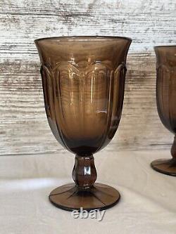 Vintage Noritake Provincial Smokey Brown Water Iced Tea Wine Glasses Goblets