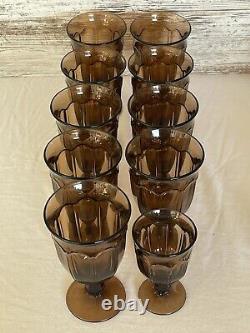 Vintage Noritake Provincial Smokey Brown Water Iced Tea Wine Glasses Goblets
