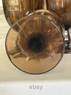 Vintage Noritake Provincial Smokey Brown Water Iced Tea Wine Glasses Goblets