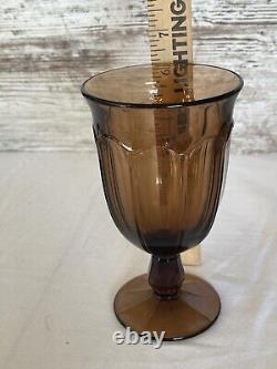 Vintage Noritake Provincial Smokey Brown Water Iced Tea Wine Glasses Goblets